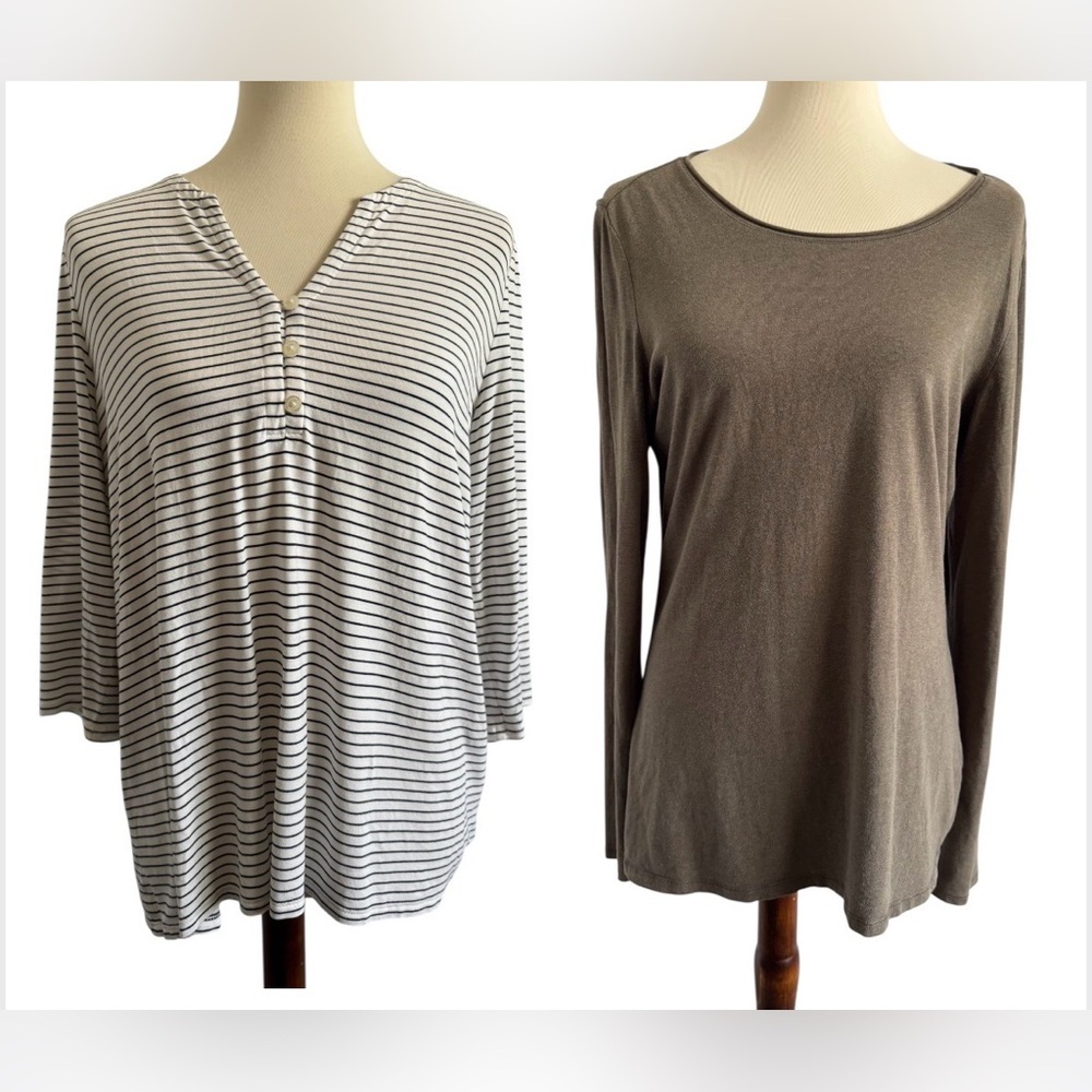 Two J. Jill Blouses Stretch Lightweight Size Medium